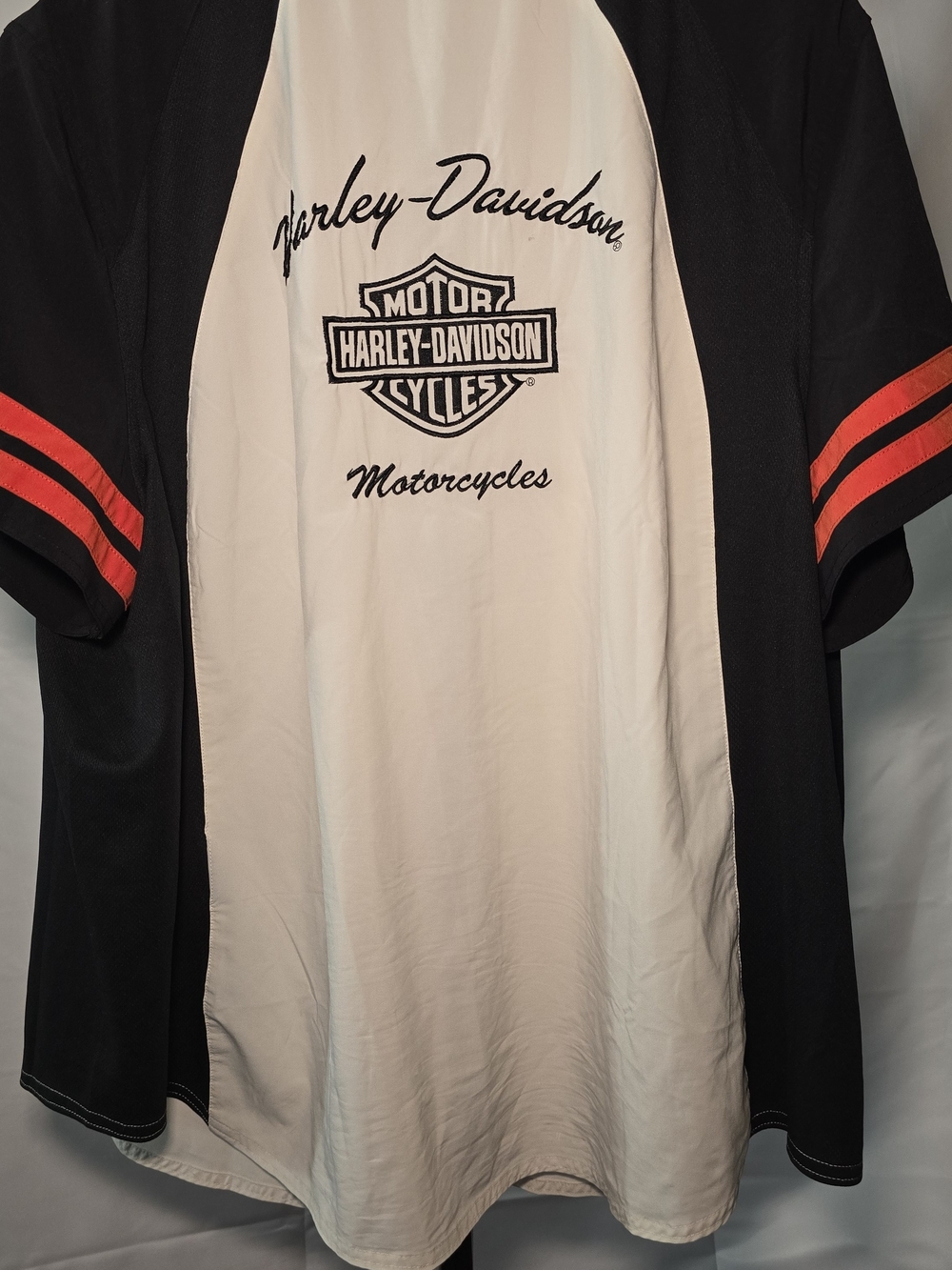 Women's Harley-Davidson Black White & Orange Embroidered Logo Size 3W